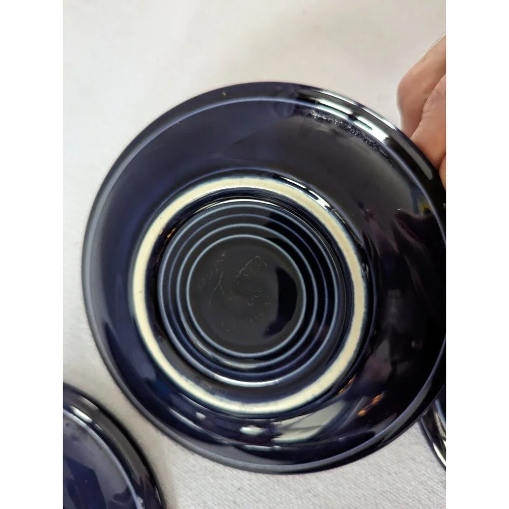Fiesta Ware 4 Small Saucers Plates Cobalt Blue
